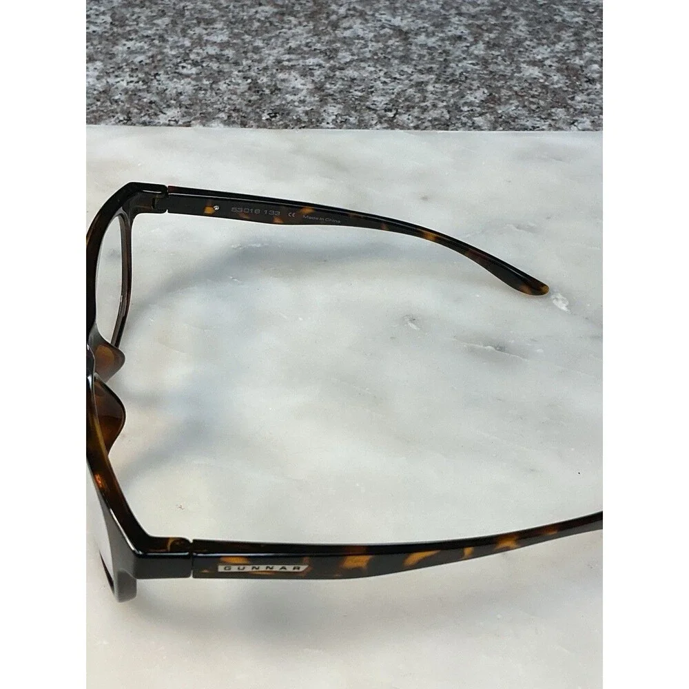 GUNNAR Rush Tortoise Blue Light Blocking Glasses Clear Lens Round Lightweight